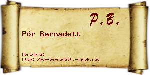 Pór Bernadett névjegykártya