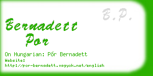 bernadett por business card