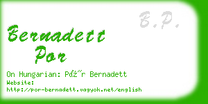 bernadett por business card